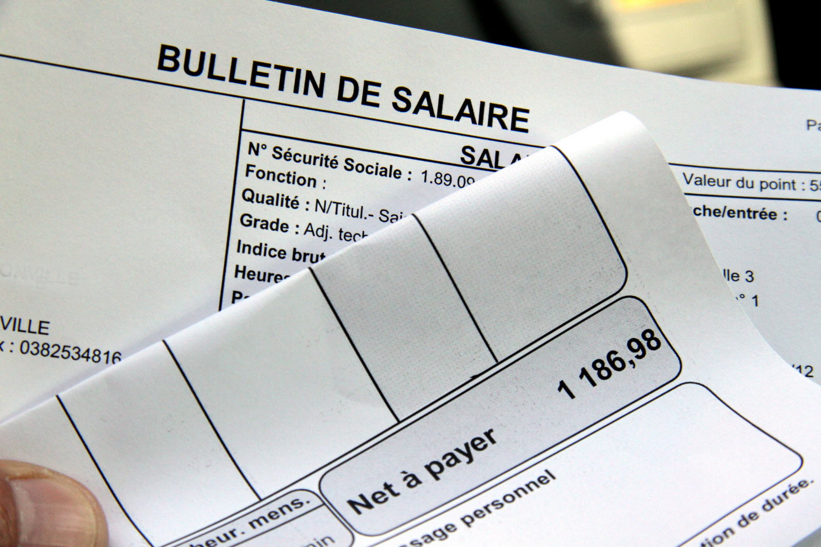 Fiche de paie 1830 brut net