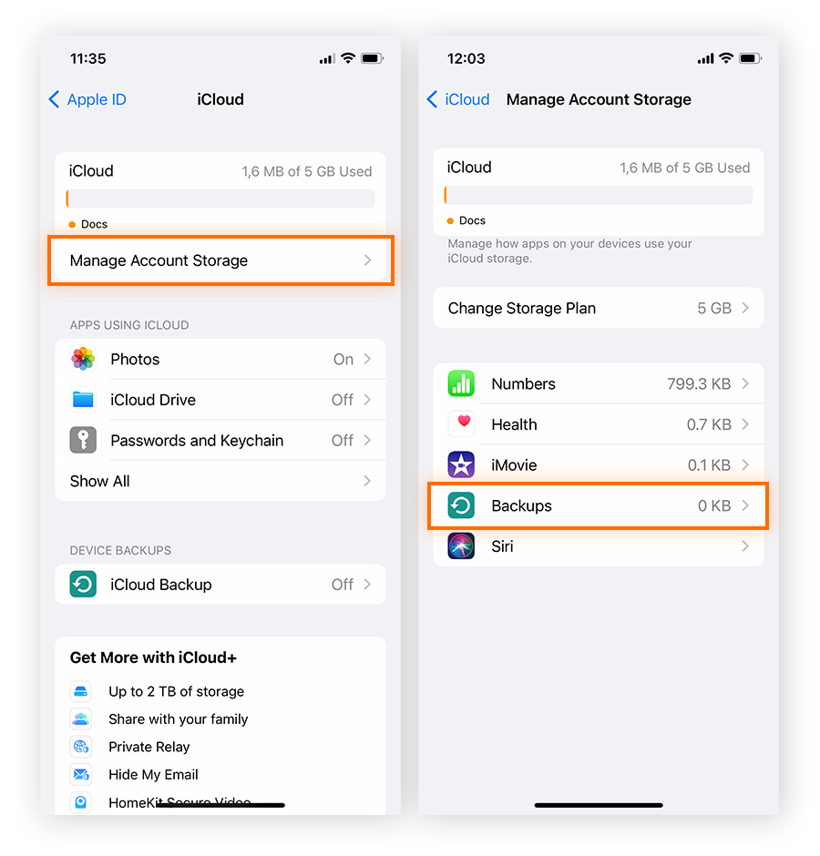 Gérer fichiers iCloud