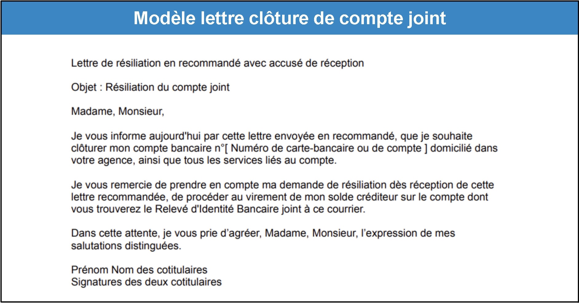 Lettre de clôture de compte Boursorama