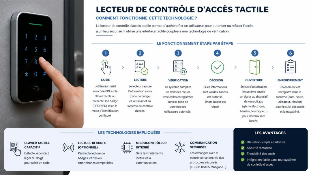 Lecteur de contrôle d'accès tactile : comment fonctionne cette technologie ?